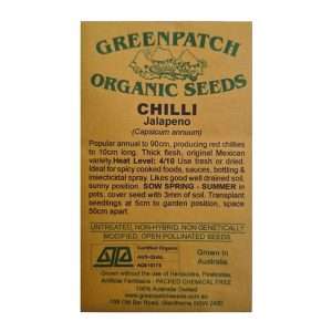 GreenPatch Organic Seeds Chilli Jalapeno