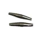 Two shiny knurled metal cylindrical objects with stepped grooves lying parallel on a white background. - Quality Garden Supplies